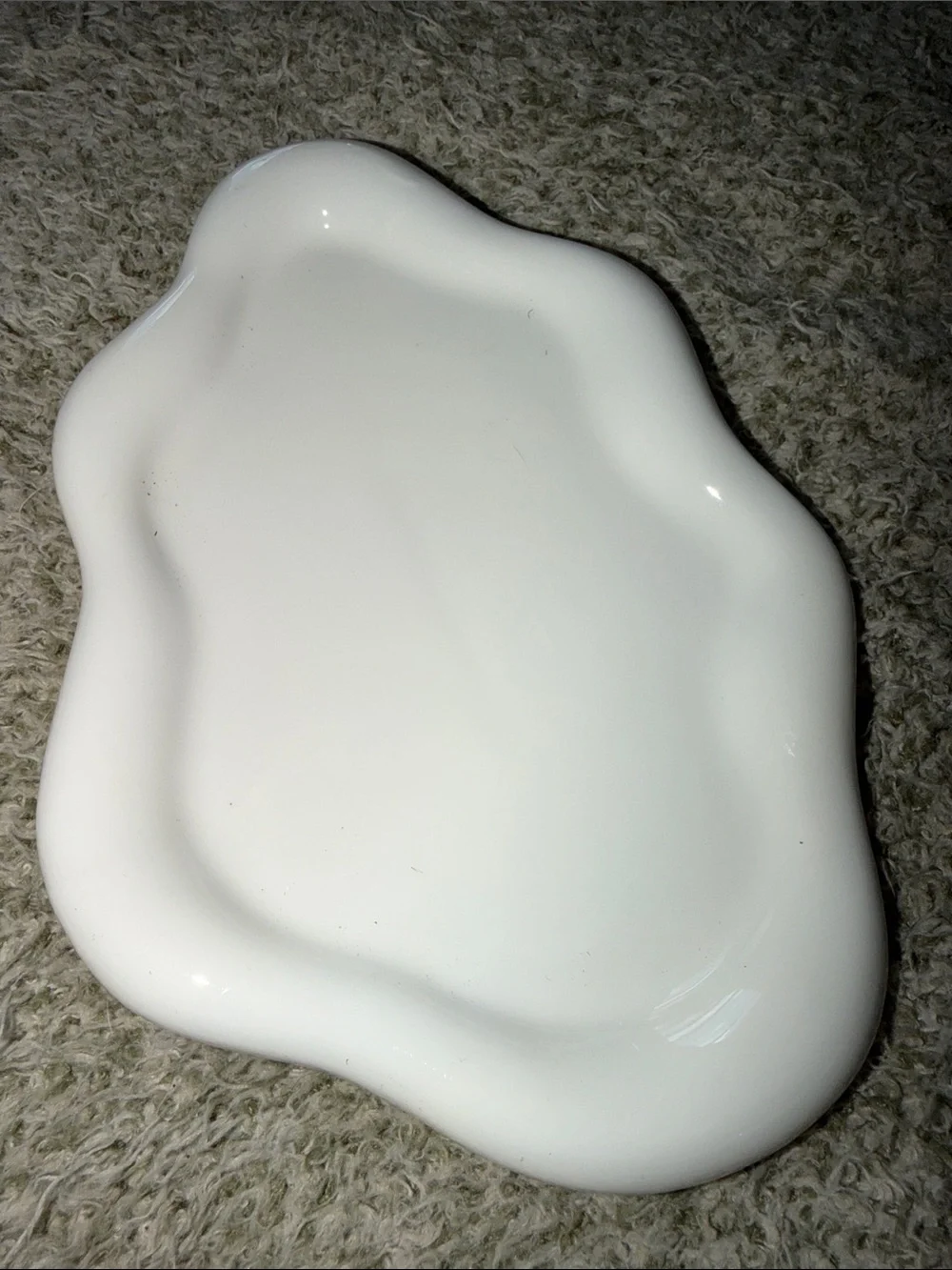 White Organic-Shaped Decorative Tray - Unbranded